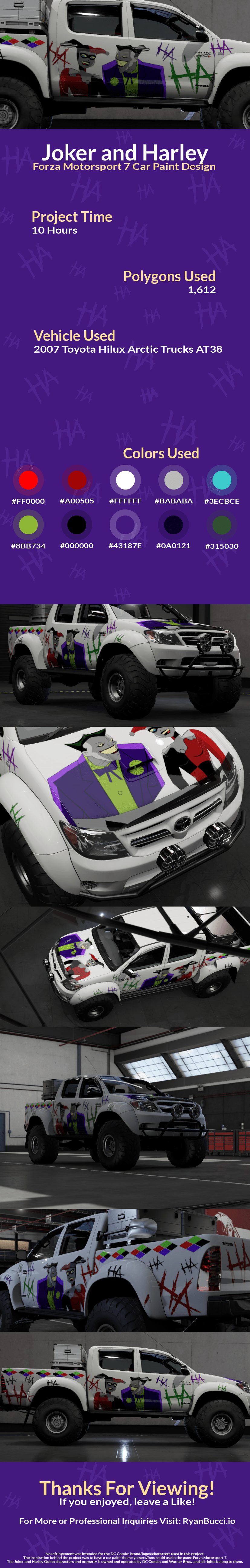 Harley Quinn and Joker Forza Design Presentation - Ryan Bucci Portfolio